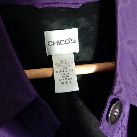 Chico's Lightweight Spring Jacket, Deep Purple - Picture 3 of 6
